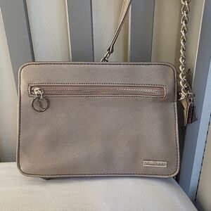 Pouchee Metallic Tan Crossbody Bag